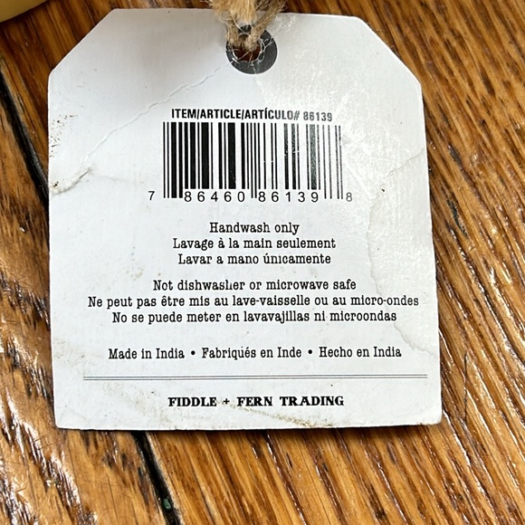 Fiddle + Fern yellow metal mug. Enamel coated, 24 oz.  Farmhouse style. - Picture 3 of 8